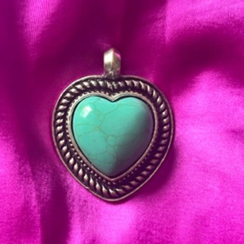 Genuine Turquoise Heart Pendant